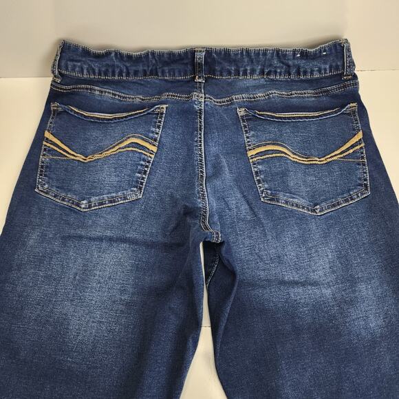 SO Brand Dark Wash Denim Embroidered 5 Pocket Button Jeggings Women's Size 15 - Picture 4 of 10